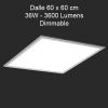 Dalle lumineuse led blanc naturel dimmable 60 x 60 cm - 36W - 3600 Lumens pour murs et plafonds