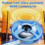 Ruban led ultra puissant Blanc naturel 240 Leds/M 4000 Lumens vendu au mètre