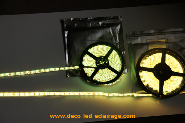 Comparaison de la qualité des rubans leds deco led eclairage en jaune