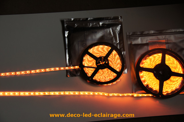 Comparaison de la qualité des rubans leds deco led eclairage en orange