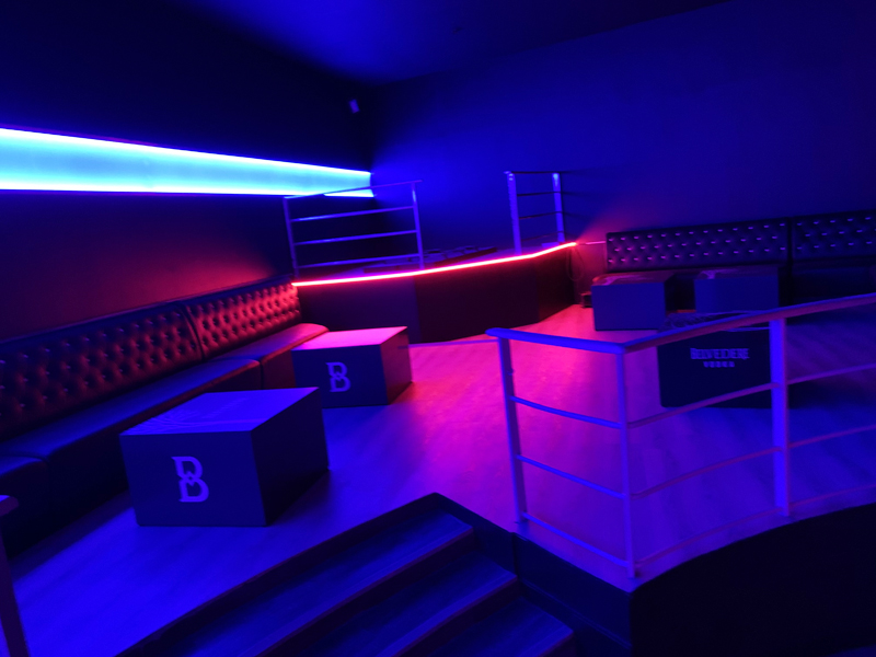 Ambiance led espace VIP discothèque