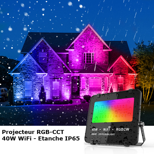 Projecteur led RGBCCT 40W Wifi