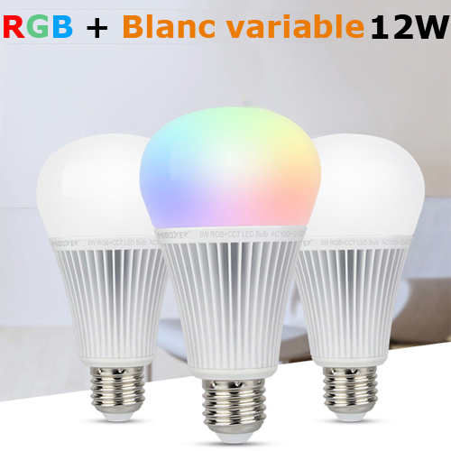 ampoule E27 RGB blanc variable 12W