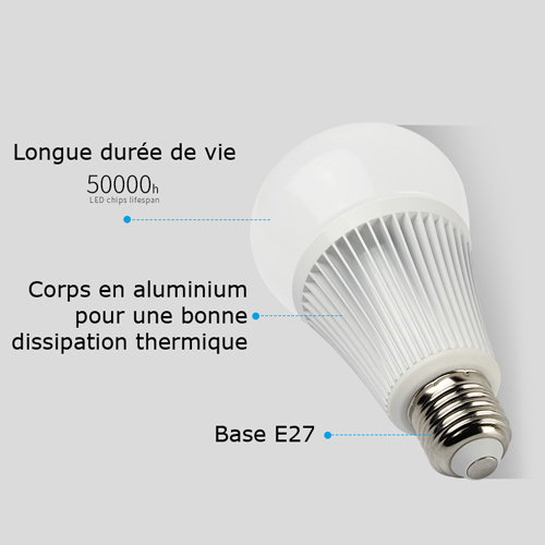 ampoule E27 RGB blanc variable 9W pic4