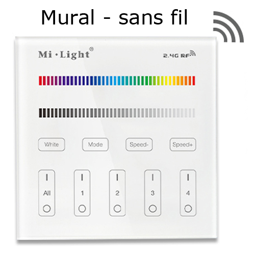 controleur mural led sans fil multi zones WALLRGBW4ZB pic3