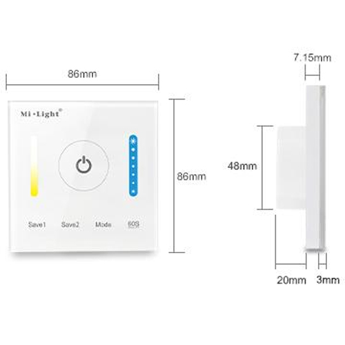 controleur mural strip led blanc variable WALLCCT4ZB2 pic6