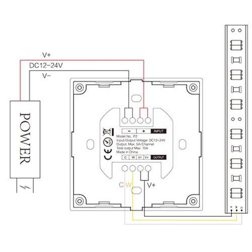 controleur mural strip led blanc variable WALLCCT4ZB2 pic7