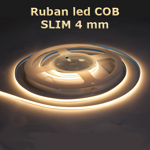 Ruban led COB à éclairage latéral 4mm 378 leds/m 500 Lumens/m