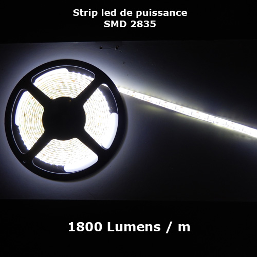 ruban led SMD2835 120 led m 1800 Lumens