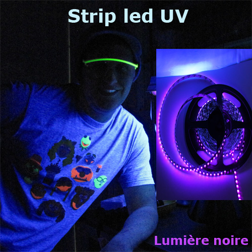 ruban led UV lumiere noire 120 leds