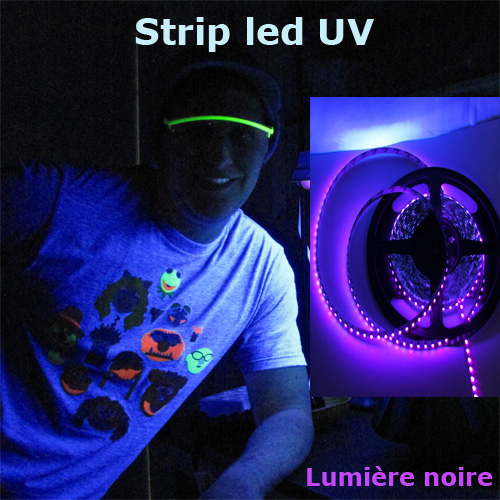 Ruban LED à lumière noire UV (ultraviolets) IP20 pour bar ou