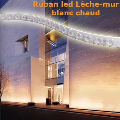 ruban led leche mur blanc chaud