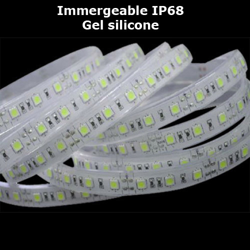 strip led IP68 gel silicone blanc naturel 120