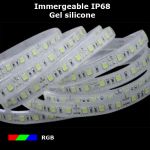 strip led RGB IP68 gel silicone 30 leds par metre