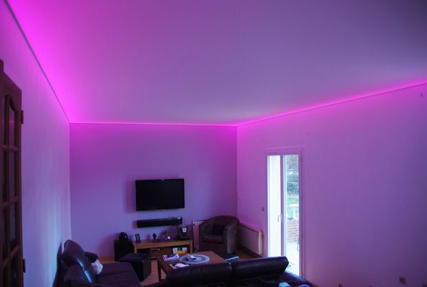 Plafond Tendu Lumineux avec Dalle LED